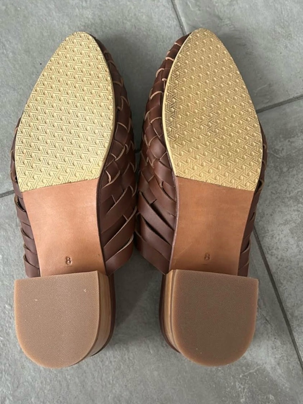 Liberté Braided Leather Slip-On Mules - Chestnut Brown - Picture 3 of 3